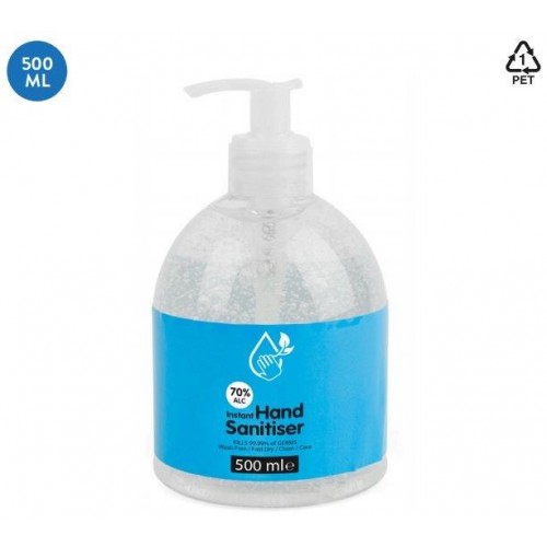 Hand Sanitiser Gel 70% Ethanol 500ml pump bottle