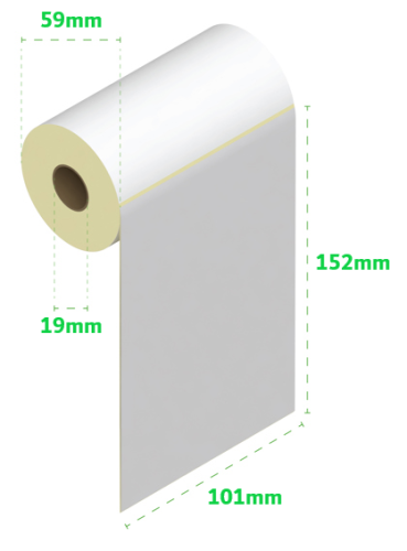 Direct Thermal Labels 101x152mm - 110 Labels - 19mm core
