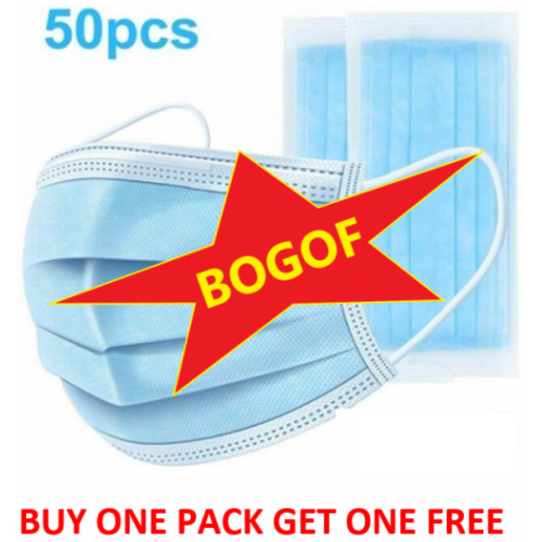 Disposable Face Protection Disposable FDA and CE Certified Pack of 50 BUY ONE GET ONE FREE
