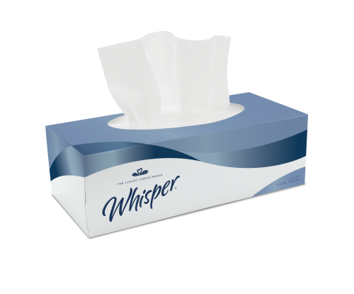 FAC004 | Experience the ultimate in everyday comfort with Whisper Luxury Facial 2Ply Tissues, Whether you're dealing with a seasonal sniffle, removing makeup, or simply need a gentle touch at a moment's notice, these tissues deliver a premium experience every single time. No more rough, scratchy tissues that irritate sensitive skin — Whisper Luxury wraps every moment in cloudlike softness you can feel.Generously sized sheets — at 180x200mm, each tissue gives you more coverage and fewer wasted sheets100 sheets per box — longlasting supply means less frequent restocking and more convenience day to dayBulk value pack — 36 boxes per pack ensures you're never caught short, perfect for offices, schools, care facilities, or family homesTrusted Whisper quality — a brand built on softness and reliability, delivering consistent performance in every single sheet