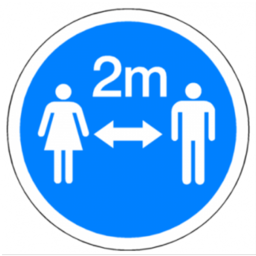2 Metres Gap Floor Graphics Self Adhesive Floor Sticker 300mm / 12" Circle Sign