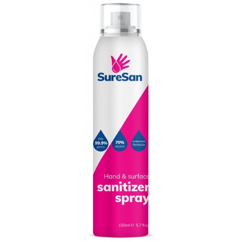 Aerosol Sanitiser Hand and Surface Spray 150ml 70% Alcohol (Each)