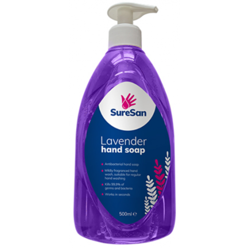 Antibacterial Liquid Lavender Soap, Large Pump Bottle 500ml
