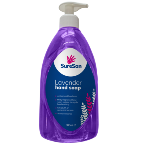 Antibacterial Liquid Lavender Soap, Large Pump Bottle 500ml