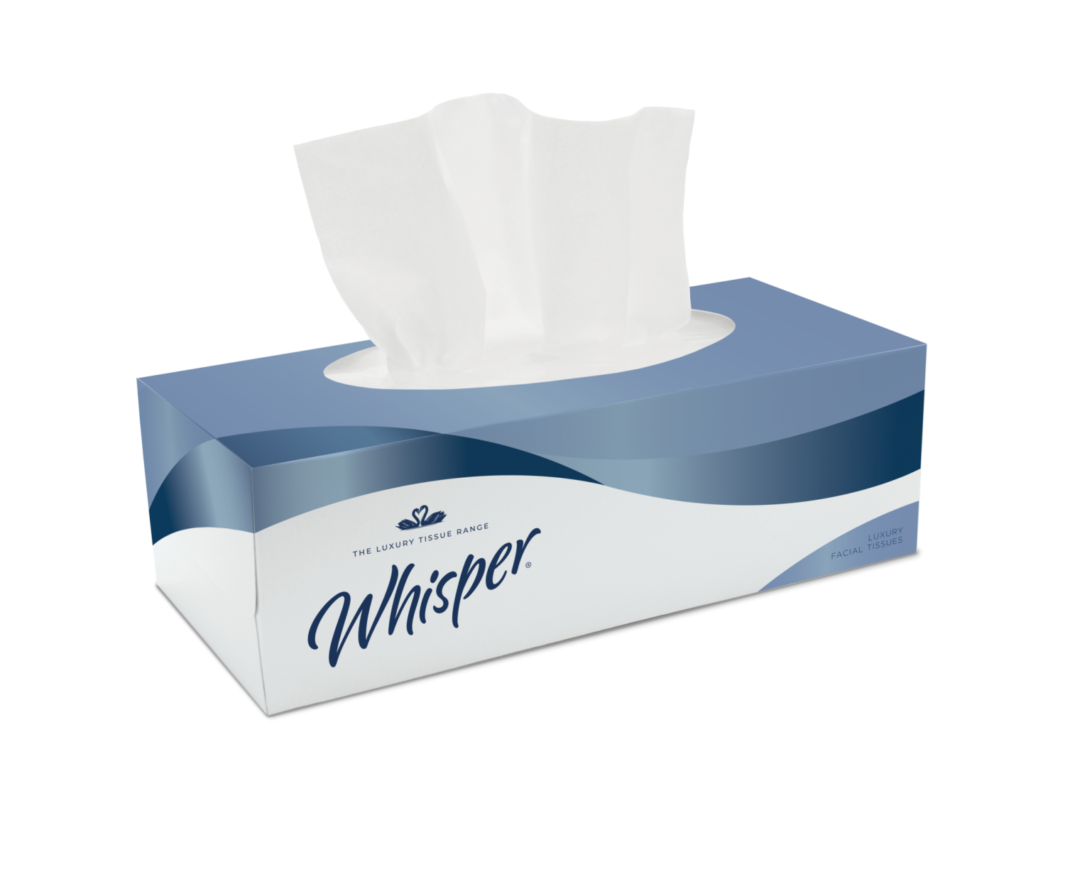 Whisper Luxury Facial 2 ply Tissues 100 sheet (Pack=36 Boxes) FT2W36
