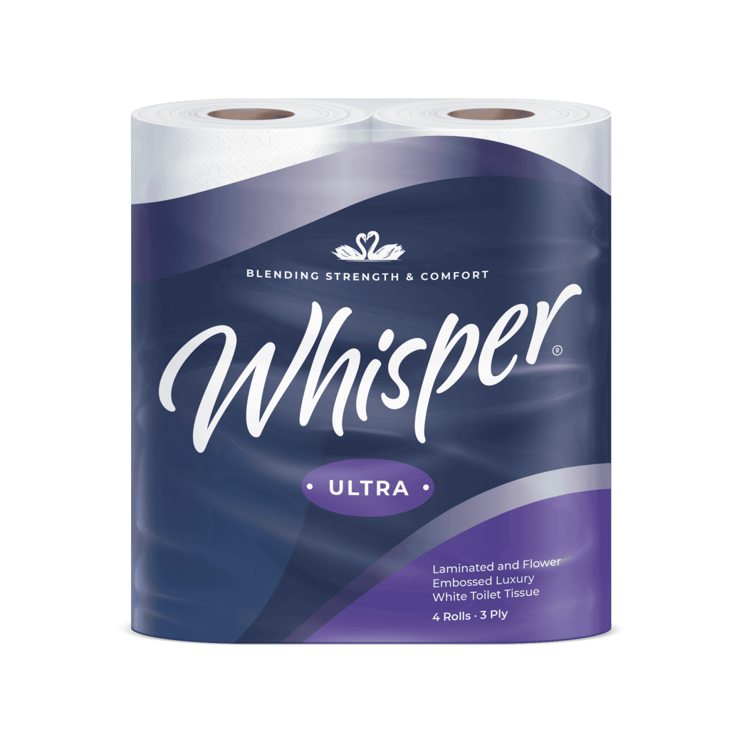 Whisper Ultra Luxury 3 Ply Toilet Roll  White (4 x 10) Pack 40 Rolls