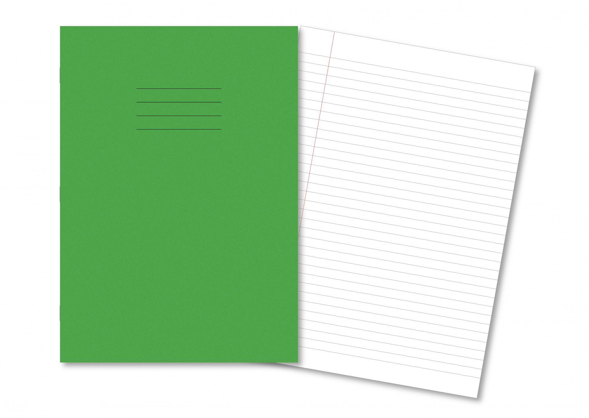 A4, 80 pages, 8mm ruled and margin, LT-GREEN (Pack of 50)