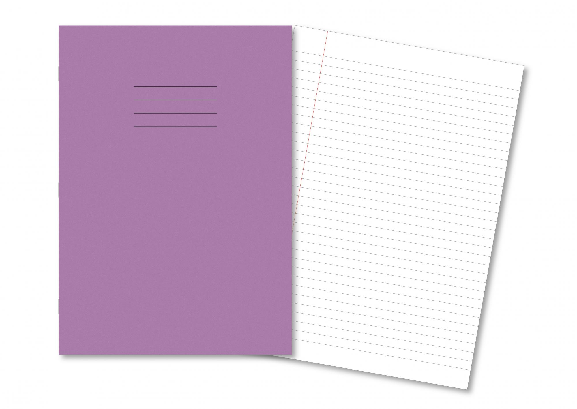 A4, 80 pages, 8mm ruled and margin, PURPLE (Pack of 50)