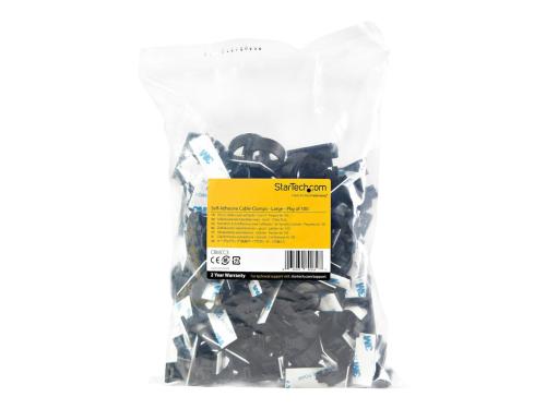 100 Adhesive Cable Management Clips Black