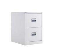 TC Steel 2 Drawer Filing Cabinet White