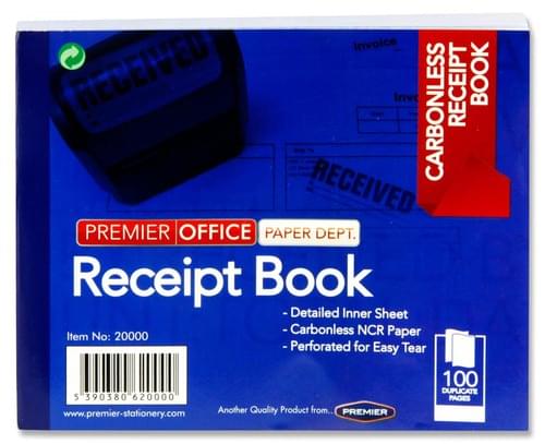 Premier Office Carbonless Receipt Book 100Pg