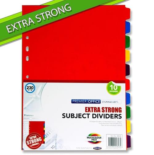 Premier Office 230Gsm Extra Strong Subject Dividers - 10 Part