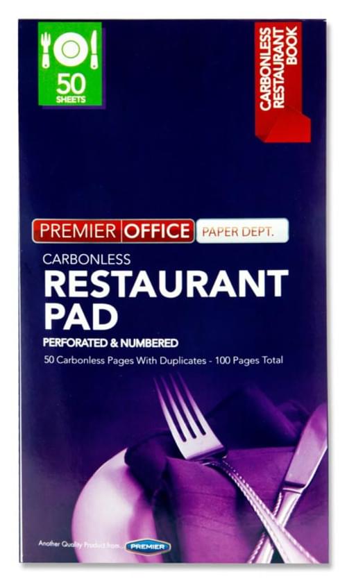 Premier Office Carbonless Restaurant Pad 12X21.5Cm 50 Sheets