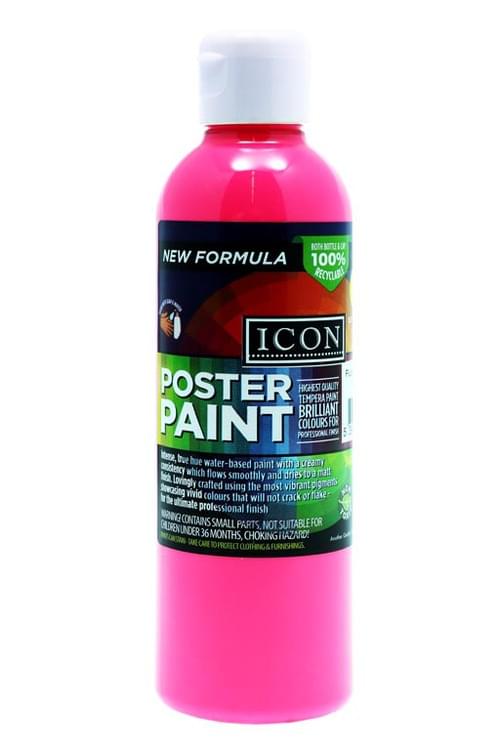 Icon 300Ml Fluorescent Poster Paint - Pink