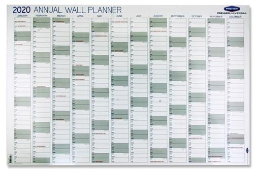 Premier Universal 2020 Annual Wall Planner