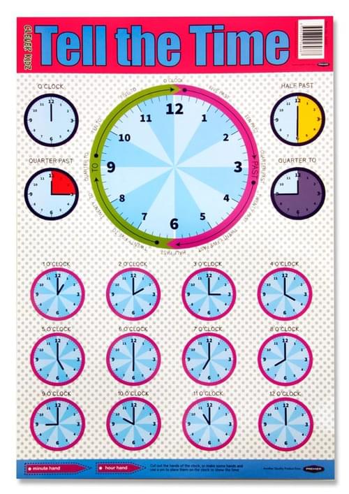 Clever Kidz Wall Chart - Tell The Time