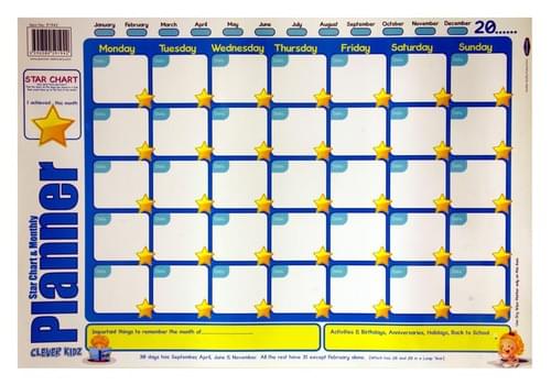 Clever Kidz Wall Chart - Monthly Planner