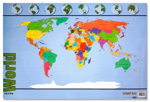 Clever Kidz Wall Chart - Map Of The World