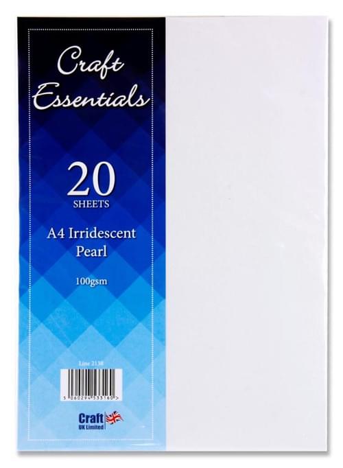 Craft Essentials Pack of 20 A4 100Gsm Parchment - Irridescent Pearl