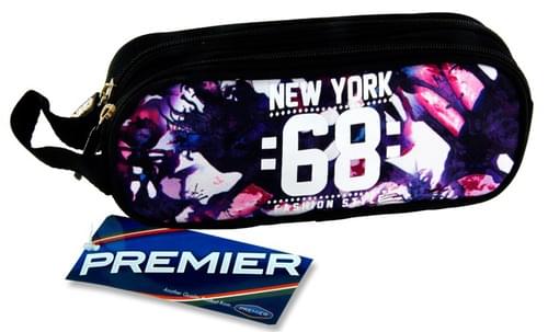 Premier Oval 2 Pocket Pencil Case - New York 68