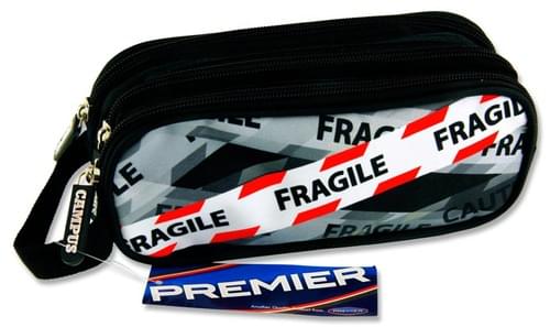 Premier Oval 3 Pocket Pencil Case - Fragile