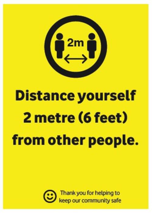 Distance Yourself - Corriboard Sign - Own Manufacturer - COR1 - McArdle Computer & Office Supplies