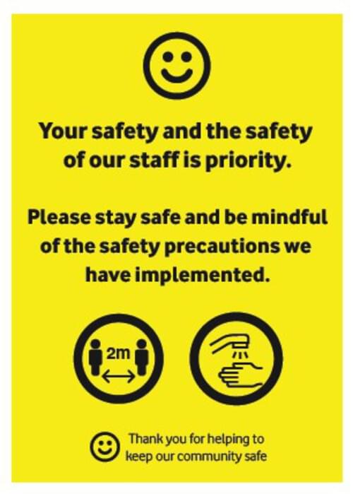 Safety Precautions - Corriboard Sign - Own Manufacturer - COR5 - McArdle Computer & Office Supplies