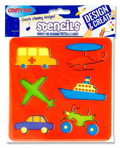 Crafty Bitz 150X150Mm Stencil - Transportation