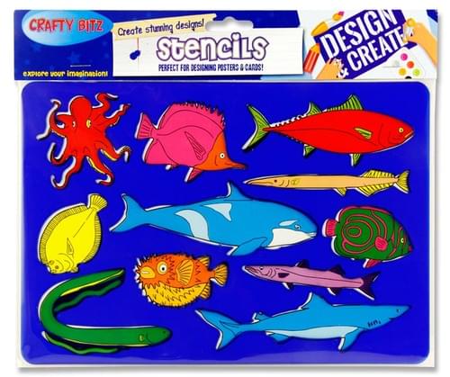 Crafty Bitz 185X265Mm Stencil - Fish