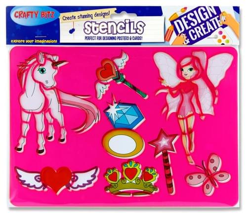 Crafty Bitz 185X265Mm Stencil - Unicorn & Fairy