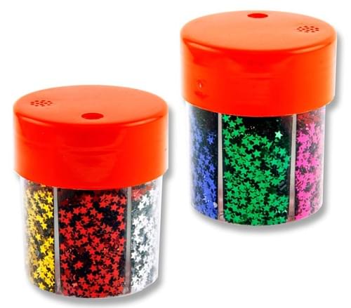 Icon 6 Part Glitter Shaker - Stars