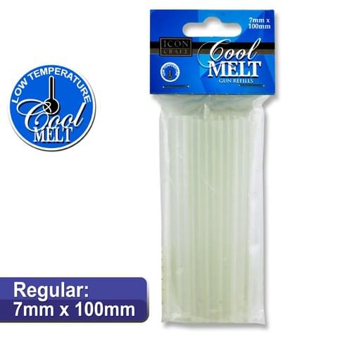 Icon Craft Pack of 12 Cool Melt 7X100Mm Glue Gun Refills
