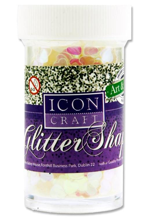 Icon Craft 20G Glitter Shapes - Iridescent Hearts