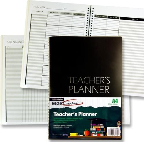 Student Solutions A4 Teacher'S Planner - Pp Cover Black