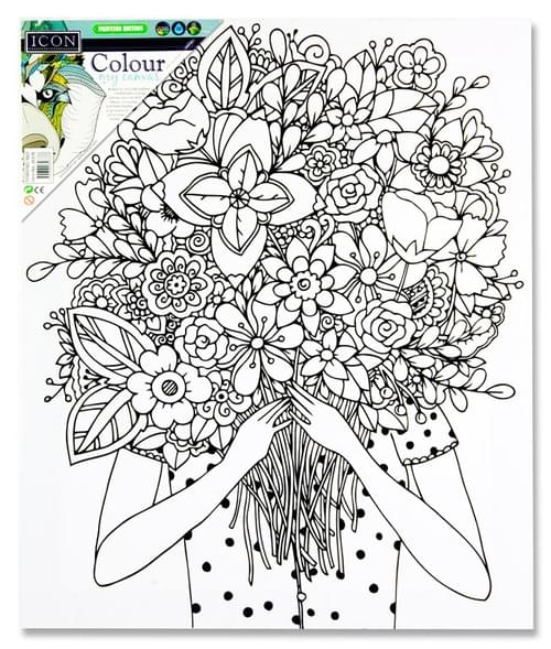 Icon 300X250Mm Colour My Canvas - Flower Face