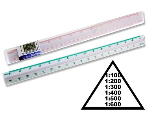 Student Solutions 30Cm Triangular Scale Ruler In Case