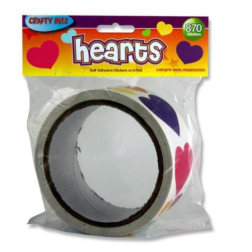 Crafty Bitz Roll 870 Stickers - Hearts