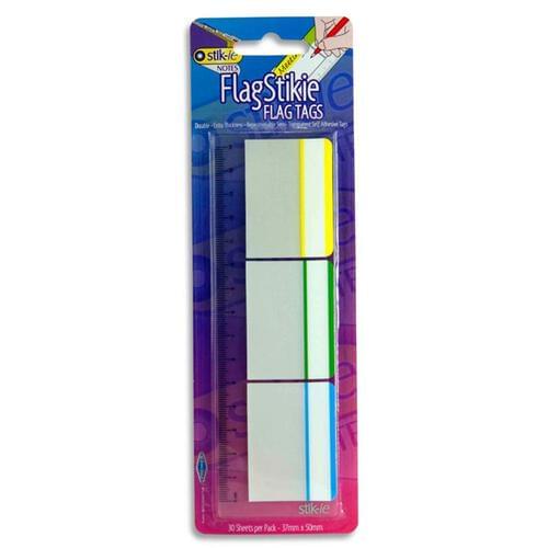 Stik-Ie Repositionable Flag Tags On Ruler