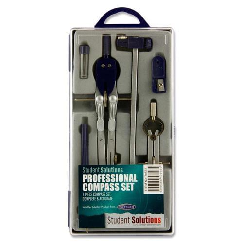 Student Solutions 7Pce Professional Compass Set