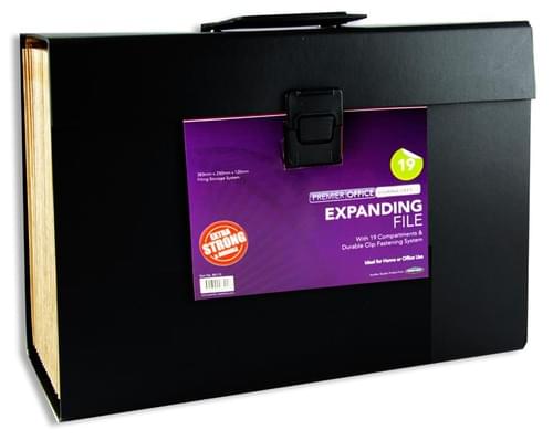Premier Office 19 Pocket Expanding File - Black