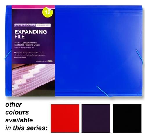 Premier Office 14.5"X10.5" 12 Pocket Expanding File 4 Asst.
