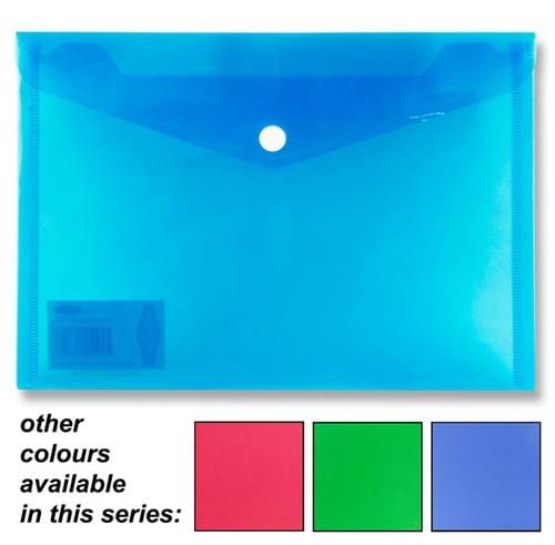 Premier Universal A5 Button Wallet Envelope Clear 4 Colours Available.