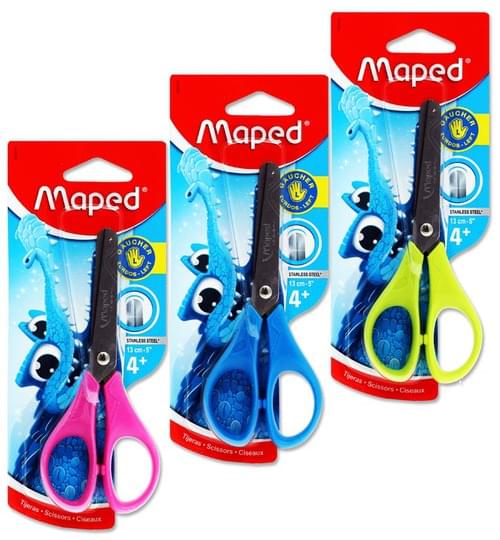 Maped Essentials 13Cm/5" Soft Grip Scissors - Left Handed 3 Asst.
