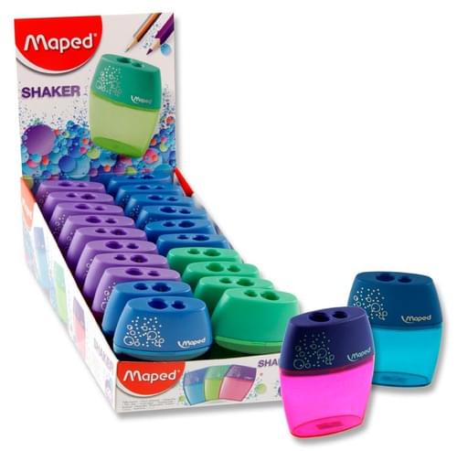 Maped Shaker Twin Hole Pencil Sharpener 3 Asst.