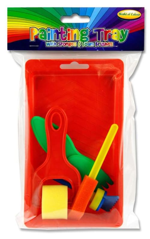 Woc Painting Tray With Sponges & Foam Brushes