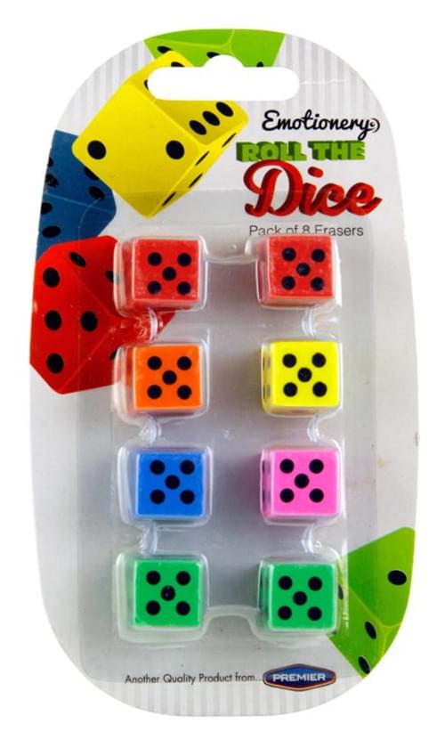 Emotionery Card 8 Roll The Dice Erasers