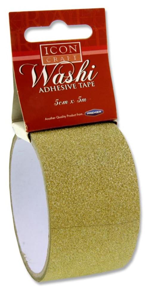 Icon Craft 5M X 5Cm Washi Tape - Gold Glitter