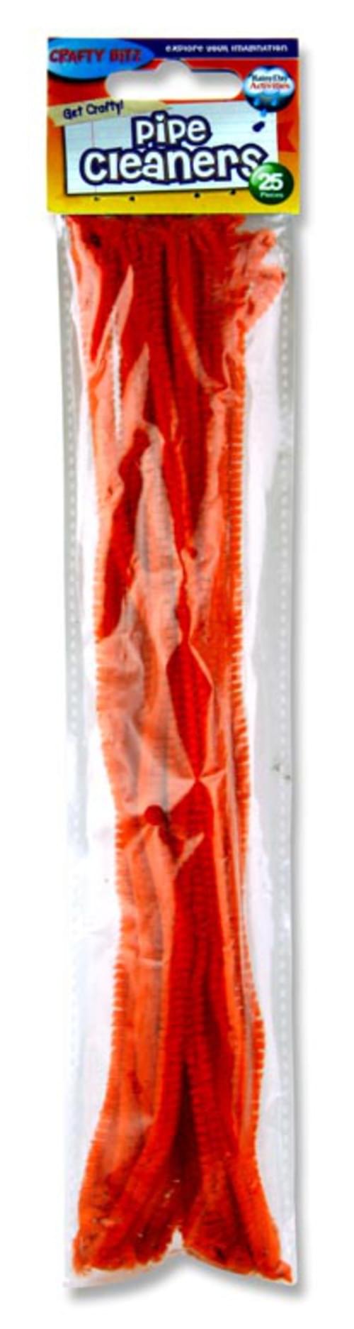 Crafty Bitz Pack of 25 Pipe Cleaners - Orange