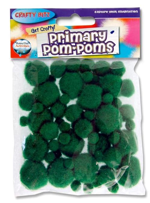 Crafty Bitz Primary Pom Poms - Green