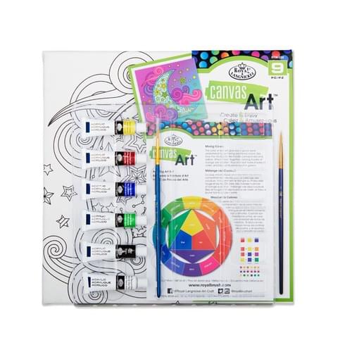 Canvas Art 9Pce Create & Enjoy Painting Set - Moon